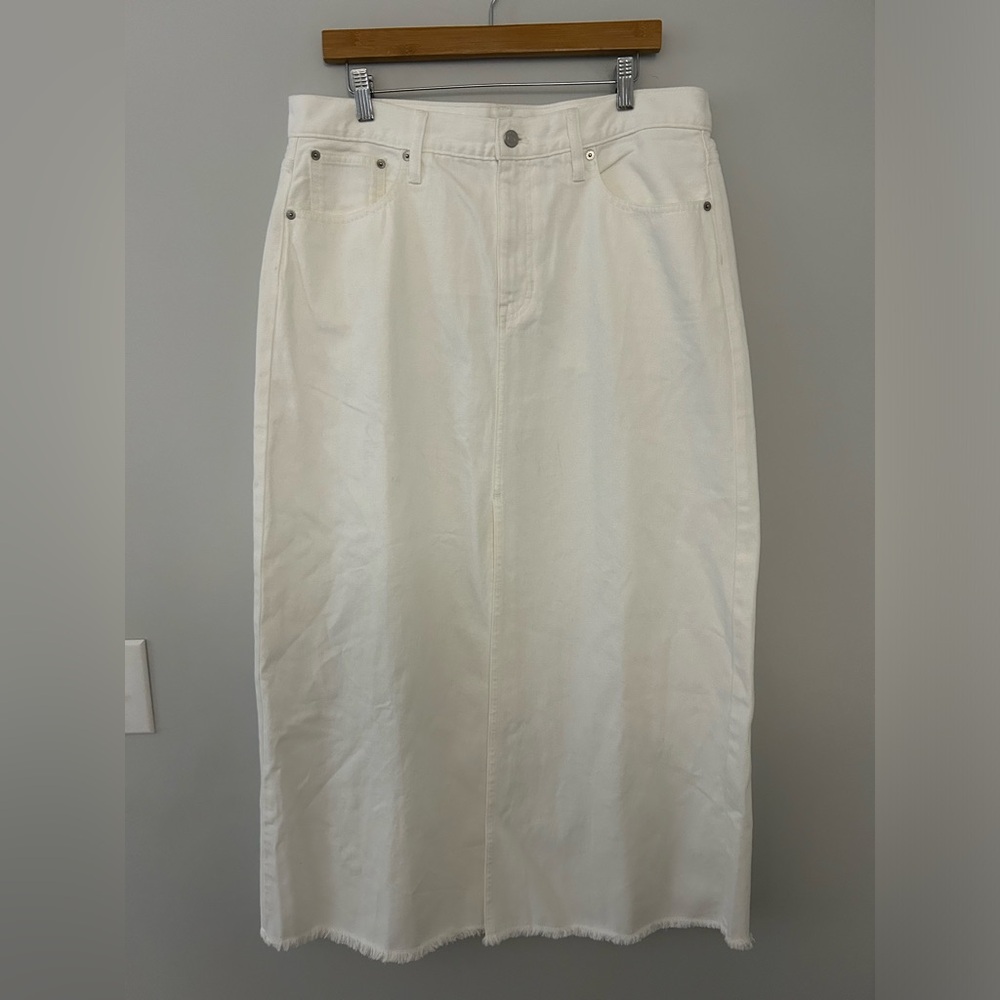NWT J. Crew Denim Maxi Skirt in White - Picture 2 of 7